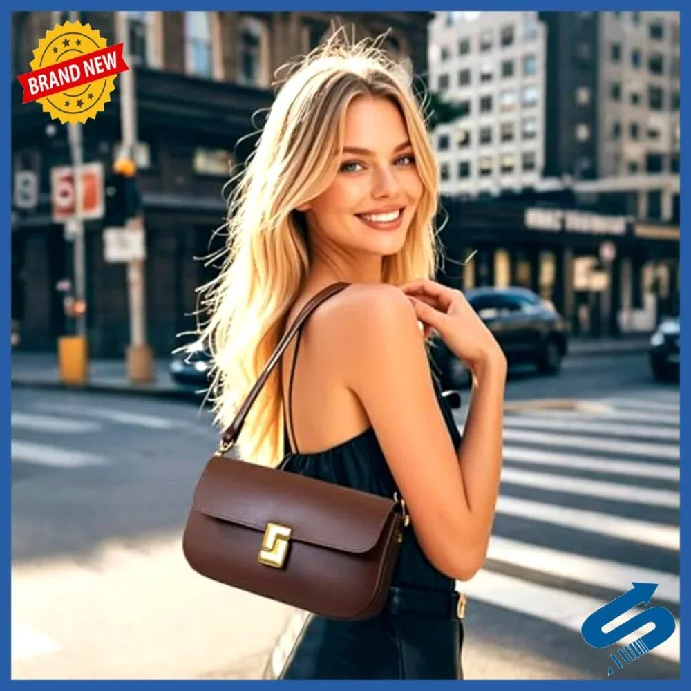Soft Leather Crossbody Bag with Removable Straps, Top Handle Shoulder Bag